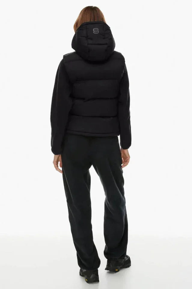 Cropped Puffer Vest with Matte Finish - View 12 | TEVQA