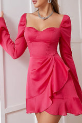 High Waist Bishop Sleeve Dress - View 7 | TEVQA