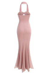 Cassandra mermaid evening gown with halter neckline - View 7 | TEVQA