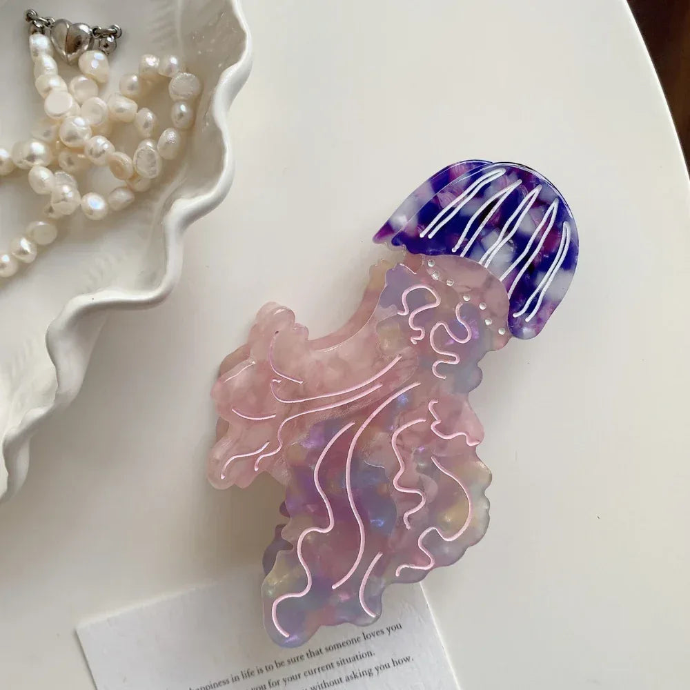 Ethereal Acetate Jellyfish Hair Claw Clip - View 9 | TEVQA
