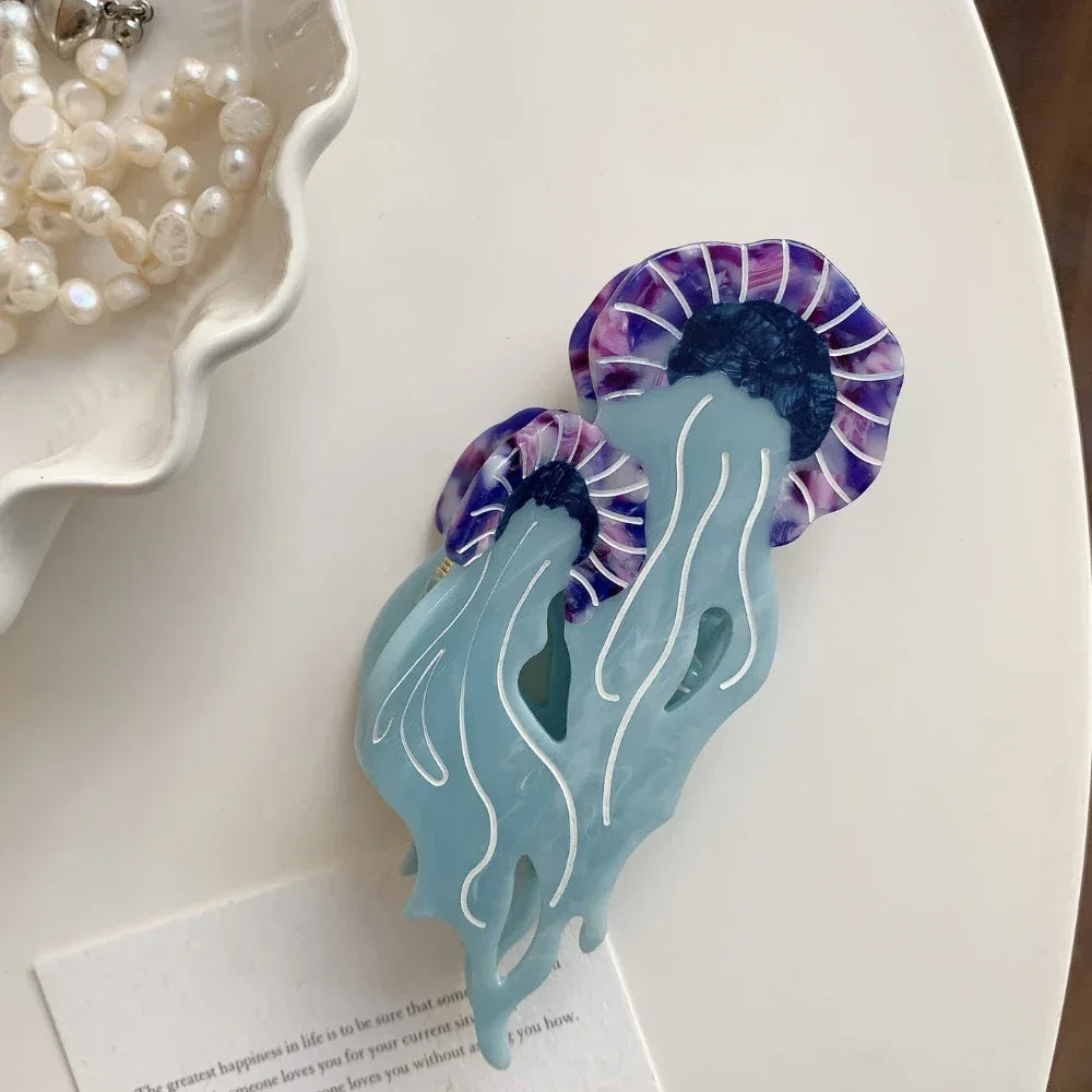 Ethereal Acetate Jellyfish Hair Claw Clip - View 12 | TEVQA