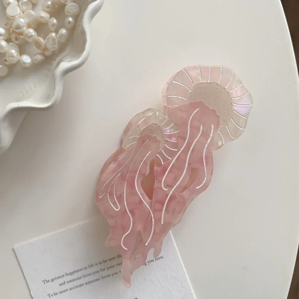 Ethereal Acetate Jellyfish Hair Claw Clip - View 13 | TEVQA