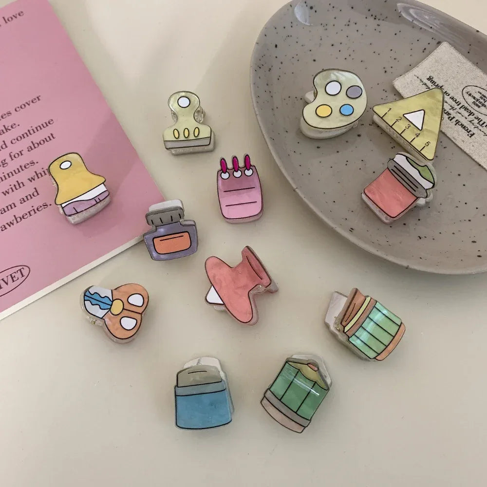 Whimsical "Kidcore" Mini Acrylic Hair Clip (1.2 Inch) - TEVQA