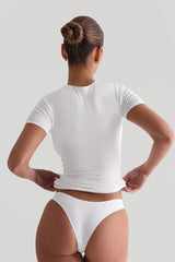Fitted Crew Neck Baby Tee - View 12 | TEVQA