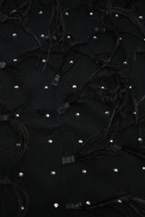 Rhinestone Faux Feather Trim Split Maxi Dress | Dress In Beauty