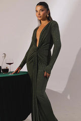 Sequin long sleeve evening dress - View 16 | TEVQA