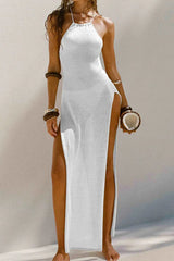 Halter Neck Sleeveless Maxi Dress - View 9 | TEVQA