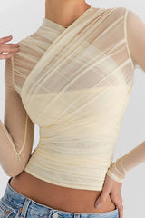 Women's Asymmetrical Wrap Top - View 8 | TEVQA