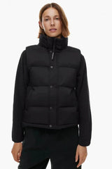 Cropped Puffer Vest with Matte Finish - View 9 | TEVQA