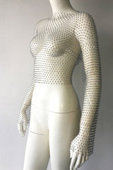 Crystal Diamond See Through Crop Top | Dress In Beauty