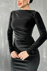 Joanna Velvet Midi Dress - View 9 | TEVQA