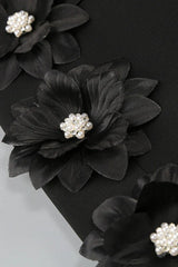 Embellished black crepe blazer with satin lapels - View 9 | TEVQA