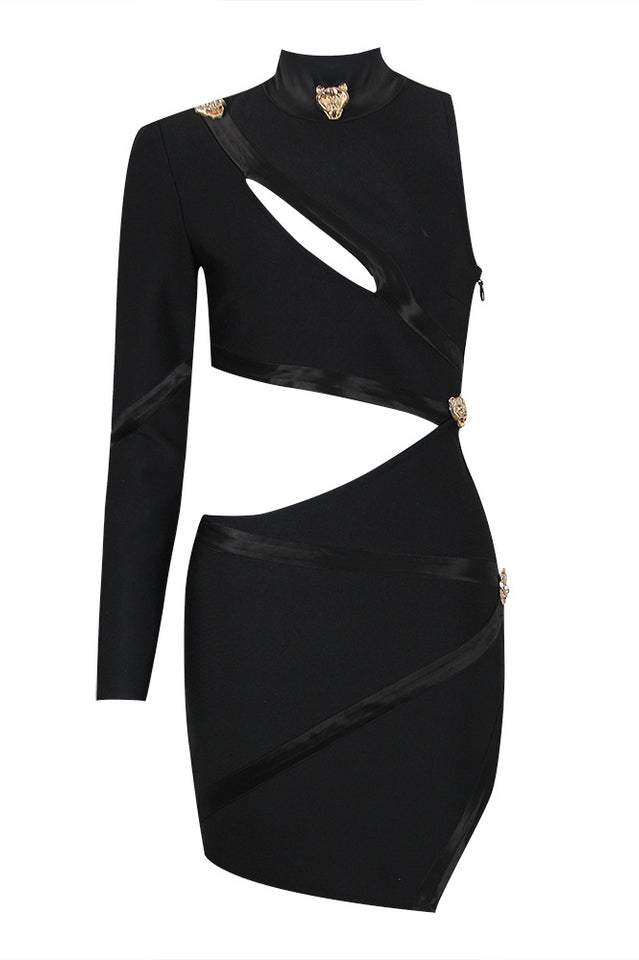 Nude One Shoulder Cutout Bandage Dress | Dress In Beauty