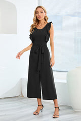 Frill Sleevless Calf Length Jumpsuit | Dress In Beauty
