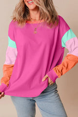 Playful Color Block Long Sleeve Top - TEVQA