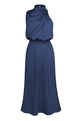 Satin Halter Neck Midi Dress - View 53 | TEVQA