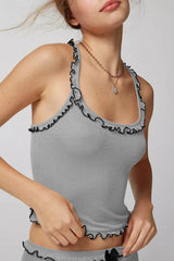 Ribbed knit corset top and shorts set - View 21 | TEVQA