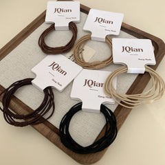 2-Pack Thin Seamless Hair Elastics - Snag-Free Strong Hold