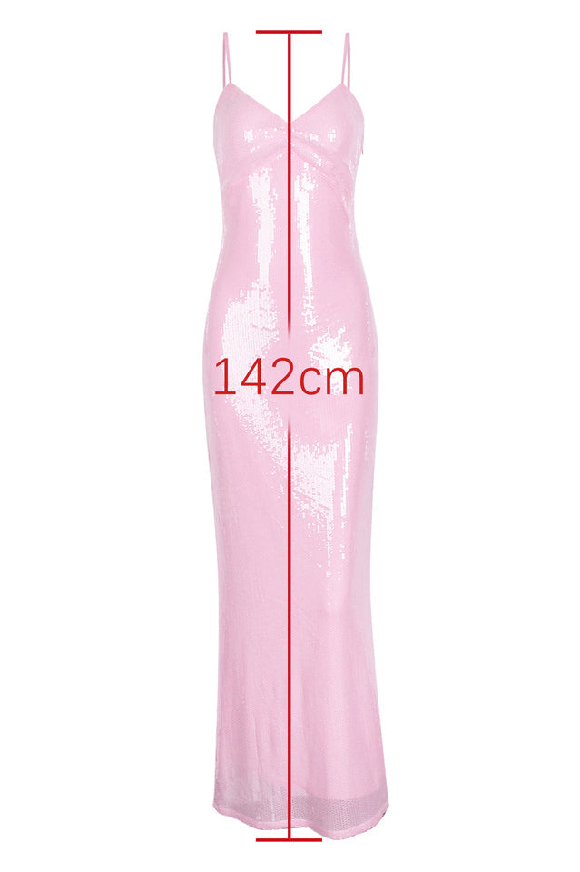 Honey Pink Sequin Maxi Dress | Dress In Beauty
