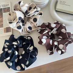 Oversized Ruffled Polka Dot Scrunchie (4.3 Inch)