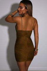 Draped Collar Ruched Cami Bodycon Dress | Dress In Beauty