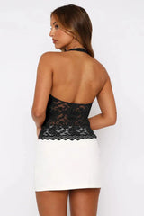 Lilac Bloom Floral Lace Halter Top - View 12 | TEVQA