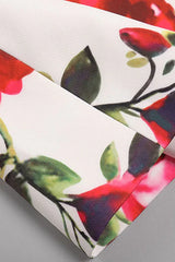 White three piece suit with red roses - View 19 | TEVQA