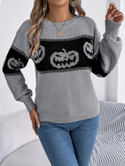 Festive Pumpkin Patch Knit Sweater