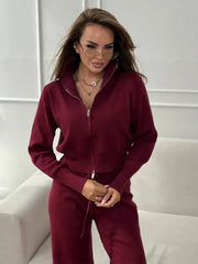 Elevated Double-Zip Knit Set - View 10 | TEVQA