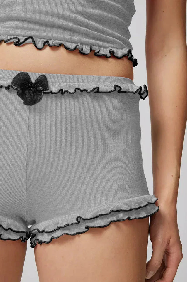Ribbed knit corset top and shorts set - View 22 | TEVQA