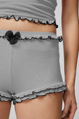 Ribbed knit corset top and shorts set - View 22 | TEVQA