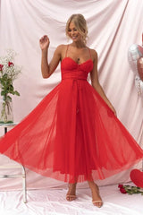 Cindy Tulle Midi Dress - TEVQA