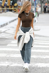 Solid Color Threaded Short Sleeve T-Shirt | Dress In Beauty