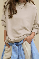 Comfy Chic Raw Seam Oversized Sweatshirt - TEVQA