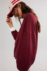 Comfy Chic Contrast Trim Oversized Sweatshirt - TEVQA