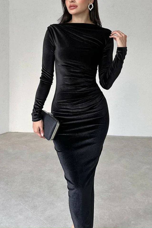 Joanna Velvet Midi Dress - View 10 | TEVQA