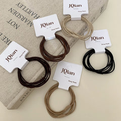 2-Pack Thin Seamless Hair Elastics - Snag-Free Strong Hold