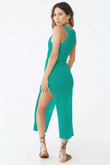 Knitted Maxi Beach Cover Up Dress - View 6 | TEVQA