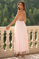 Sequin Tulle Evening Dress - View 13 | TEVQA