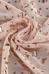Sequin Mesh Column Gown with Cut-Out Detail - View 7 | TEVQA