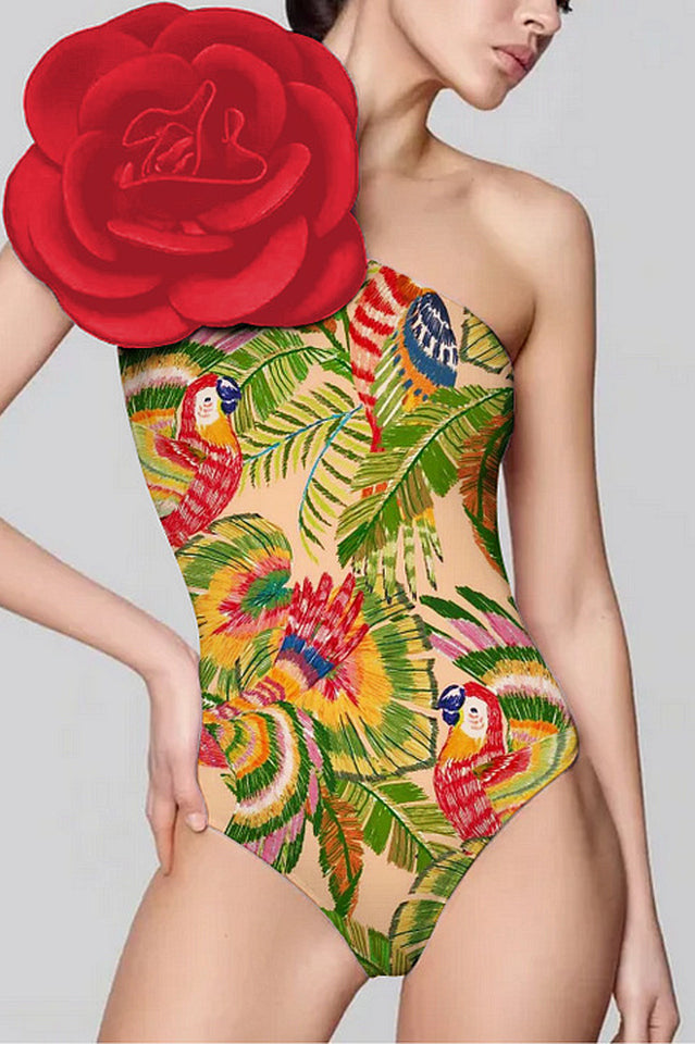 3D Flower One Piece Swimsuit & Skirt Set | Dress In Beauty