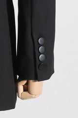 Tuxedo dress with sheer detail - View 10 | TEVQA
