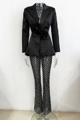 Ossie Pearl Embellished Cutout Blazer Set - TEVQA