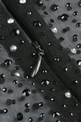 Adele Black Mesh Diamond Mini Dress | Dress In Beauty