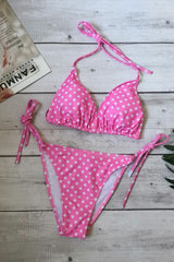 Polka Dot Print Push Up Brazilian Swimsuit - Dress In Beauty