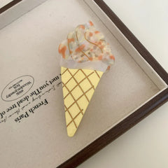 Large Ice Cream Cone Acetate Hair Claw - View 6 | TEVQA