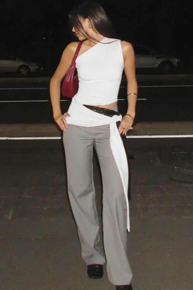 Chic One Shoulder T-Shirt - TEVQA