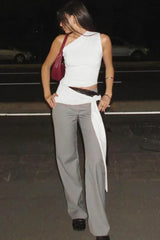 Chic One Shoulder T-Shirt - TEVQA