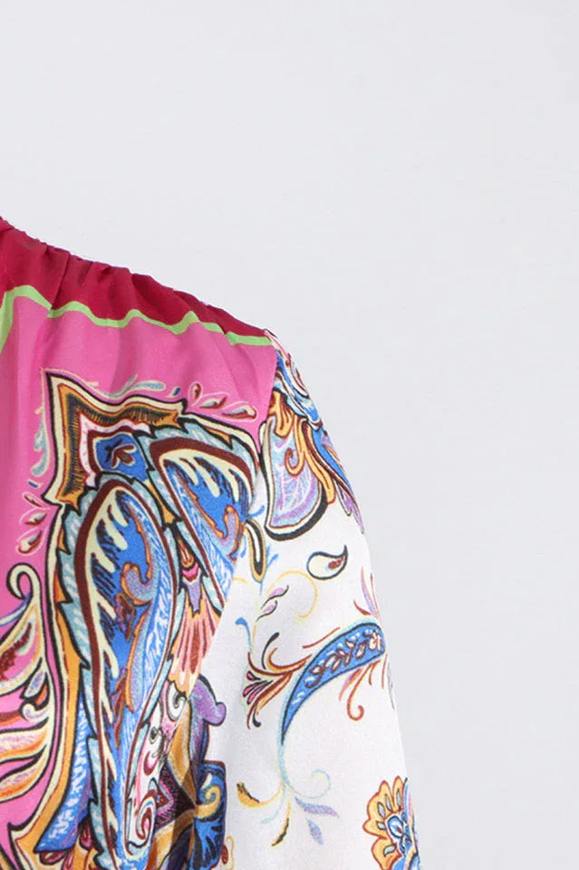 Paisley print belted mini dress - View 9 | TEVQA