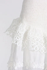 Raina White One-Shoulder Embroidered Set - View 8 | TEVQA